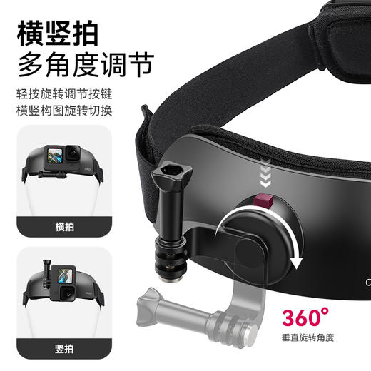Ulanzi优篮子CM027 头带支架主视角拍摄支架头戴式手机拍摄支架拍摄设备直播运动相机配件钓鱼路亚抖音视频 商品图1