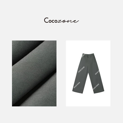刘一一&COCO ZONE100%棉双腰头设计气质直筒休闲长裤23C30319 商品图2