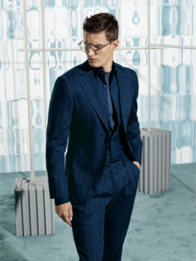 Stylbiella 60%法国亚麻40%美丽诺羊毛靛蓝色全麻衬套装