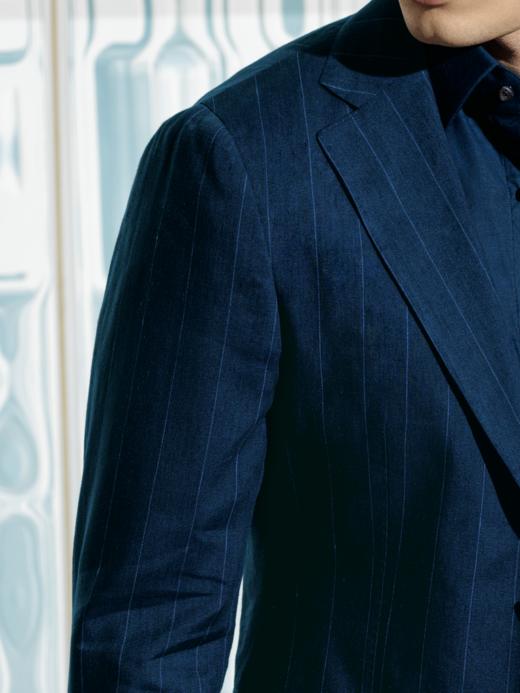 Stylbiella 60%法国亚麻40%美丽诺羊毛靛蓝色全麻衬套装 商品图1