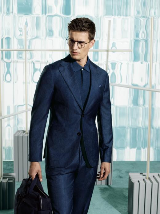 Stylbiella 澳洲美丽诺羊毛牛仔蓝全麻衬套装 商品图0