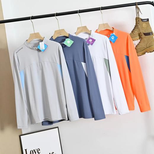 春夏半拉链立领速干长袖运动上衣 商品图0