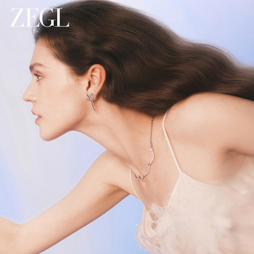 ZEGL设计师月映星河系列蝴蝶结耳环女2024新款星星耳钉银针耳饰品 商品图2