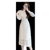 HT-5932春装法式初恋茶歇裙温柔风蕾丝仙女裙收腰显瘦白色连衣裙 商品缩略图4