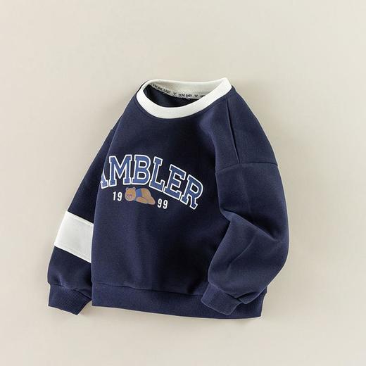 男童加绒卫衣女童小熊字母上衣儿童春季韩版套头衫宝宝冬款a类 商品图4