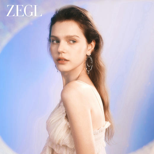 ZEGL设计师月映星河系列月亮星星耳环女2024新款流苏耳钉银针耳饰 商品图3