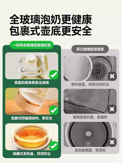 一刻间恒温壶家用全玻璃泡奶热水壶调奶器YKJ015【不接平台订单，查到乱价货款不退】 商品图3