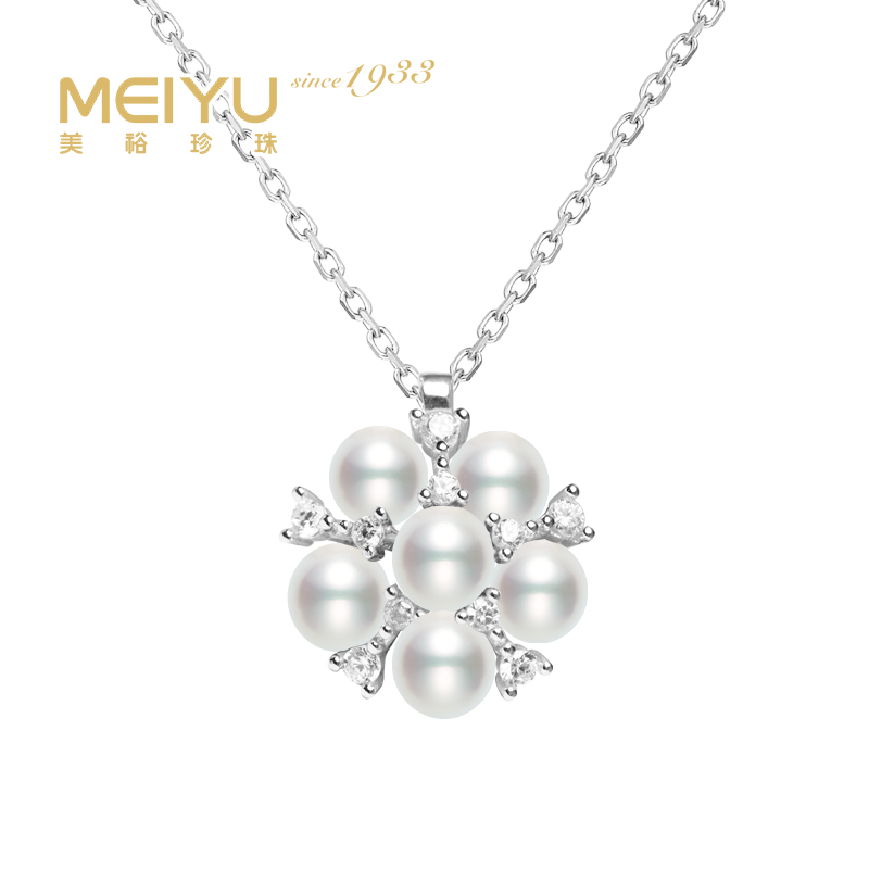 美裕  925银淡水珍珠链坠3-4mm白107849