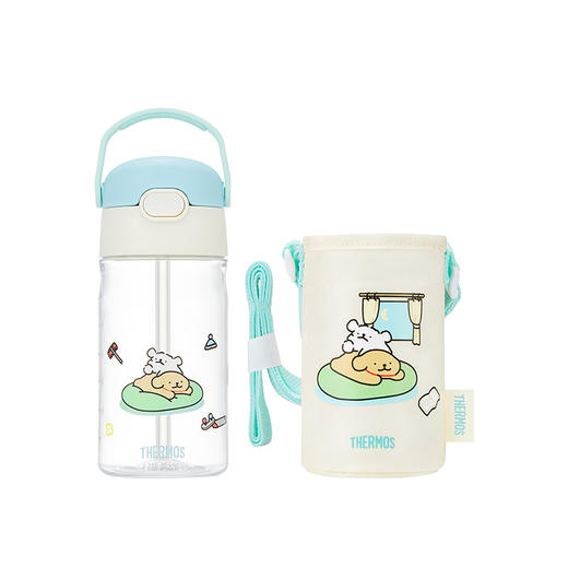 膳魔师x线条小狗Tritan吸管杯便携儿童水杯420ml 商品图0