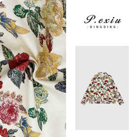 03-4潘依绣丁丁宠粉【旷野蔷薇】复古文艺花朵印花牛仔外套 D6262