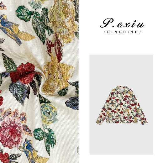 03-4潘依绣丁丁宠粉【旷野蔷薇】复古文艺花朵印花牛仔外套 D6262 商品图0