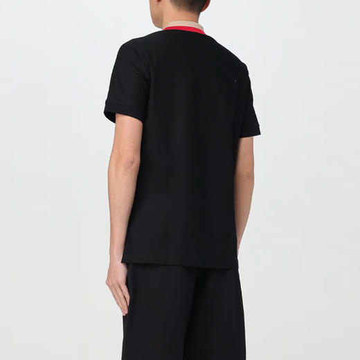 BURBERRY 巴宝莉 男士条纹衣领棉质短袖polo衫 黑色 8083154 A1189 商品图2