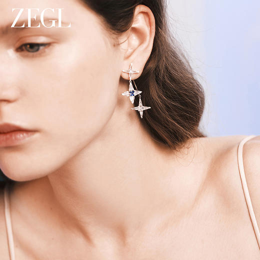 ZEGL设计师月映星河系列星星耳环2024新款爆款925银针耳饰女耳钉 商品图3