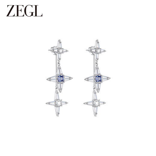 ZEGL设计师月映星河系列星星耳环2024新款爆款925银针耳饰女耳钉 商品图0