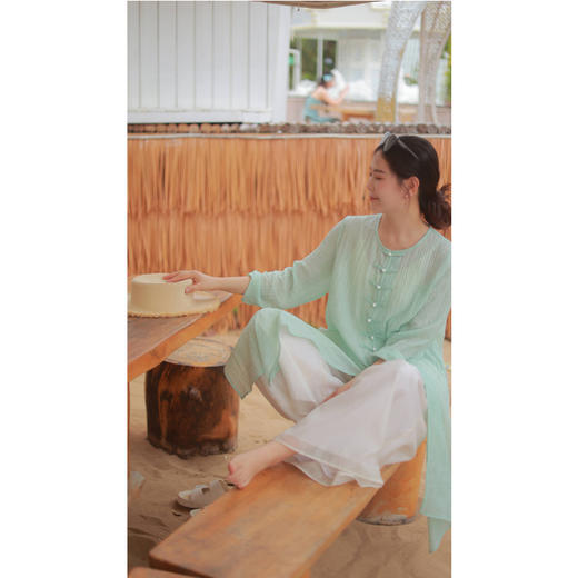 【线上专属】【陌上花系列】中式开襟连衣裙（24707270-天缥） 商品图2