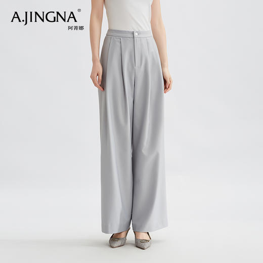 【商场同款】阿菁娜春夏新款宽松简约垂感高级显瘦长裤A29C210052 商品图7