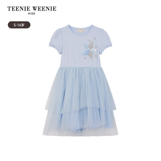 TeenieWeenie Kids小熊童装春夏女童拼接网纱公主袖连衣裙TKOM246366I 商品图5