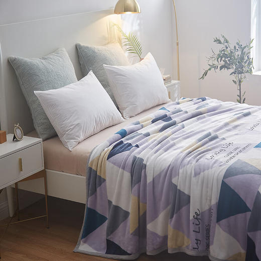 恒源祥毛毯办公室午睡空调毯子保暖双人家用沙发盖毯子四季款格里斯绒毯 商品图1