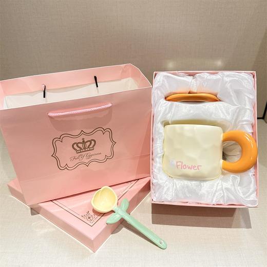 奶fufu郁金香勺子马克杯带盖子可爱男女学生情侣杯牛奶杯水杯套装 商品图8