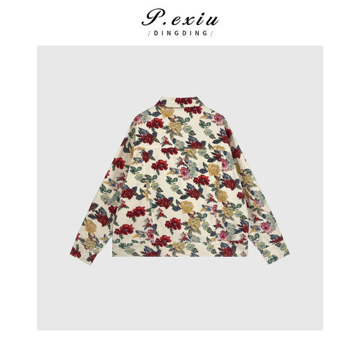 03-4潘依绣丁丁宠粉【旷野蔷薇】复古文艺花朵印花牛仔外套 D6262 商品图2