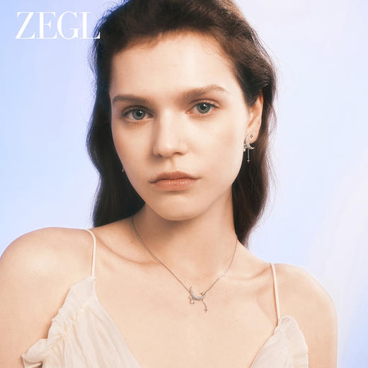 ZEGL设计师月映星河系列925银月亮项链女2024新款星星锁骨链饰品 商品图2