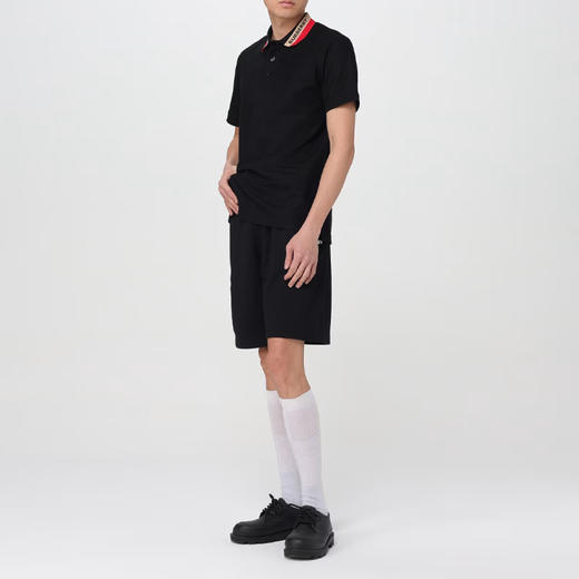 BURBERRY 巴宝莉 男士条纹衣领棉质短袖polo衫 黑色 8083154 A1189 商品图3