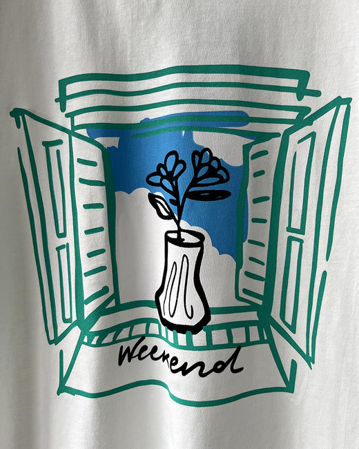 7折  限时 weekend 女士 窗边花卉印花圆领T恤 BH2471 商品图4