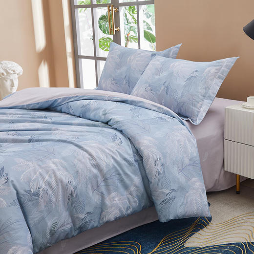 恒源祥家纺四件套全棉磨毛花卉四季款床上用品套件 丛林拂晓1.5/1.8米床 商品图1