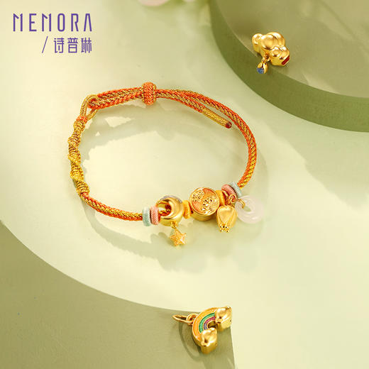 等一朵花开 星月-月亮星辰 黄金足金挂坠吊坠女款转运珠MEMORA诗普琳HP649601 商品图1