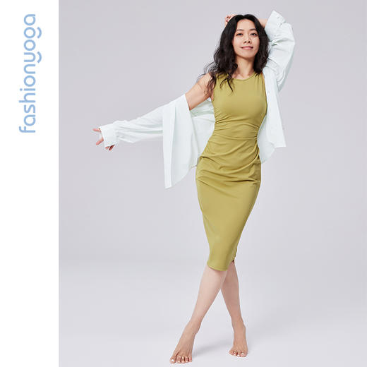 【特卖不退换】FC14521侧腰抽褶修身连衣裙 商品图13