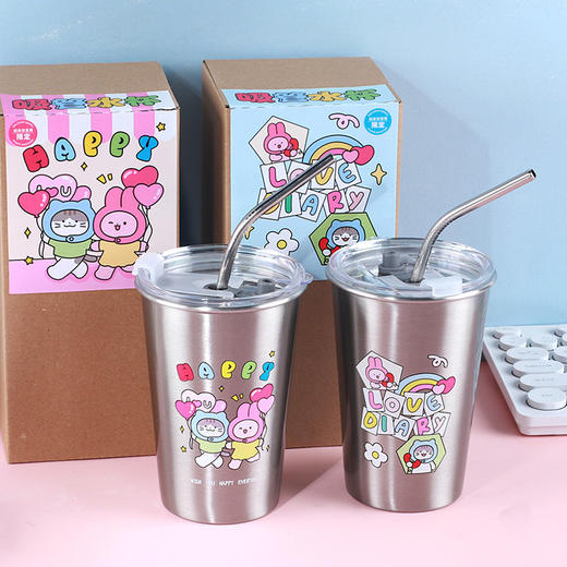 纪念日礼品专门店新款吸管杯恋恋日记吸管杯-155999314 商品图0