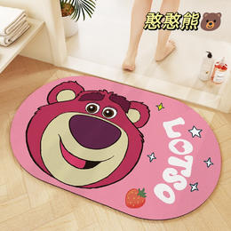 【醒粉福利14.9元买一送一】【迪士尼草莓熊！联名硅藻泥地垫】⁧卫生间吸水脚垫卡通硅藻泥软垫可爱草莓熊🐻