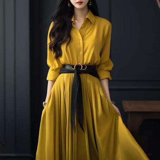 裁缝学苑AQ245长袖衬衫连衣裙纸样女装新款法式polo领收腰裙子版型 商品图5