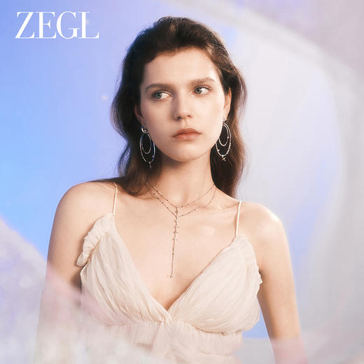 ZEGL设计师月映星河系列月亮星星耳环女2024新款流苏耳钉银针耳饰 商品图4