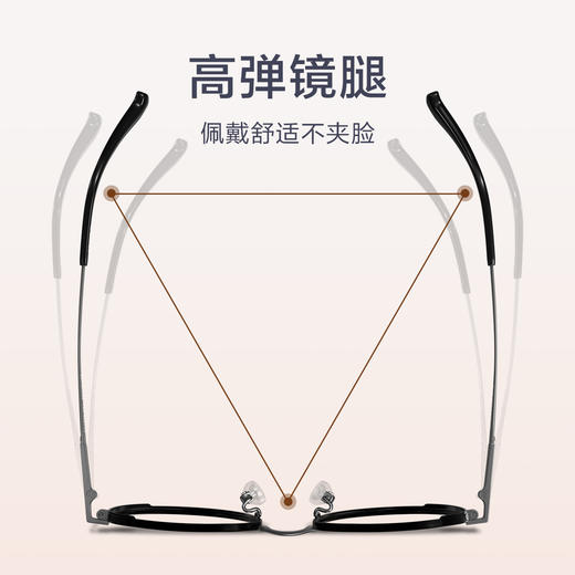 普莱斯SUYAN PT1339光学镜框 痞帅潮框 复古质感圆框 修颜瘦脸  β钛+无磁不锈钢 男女通用 四色可选 商品图3