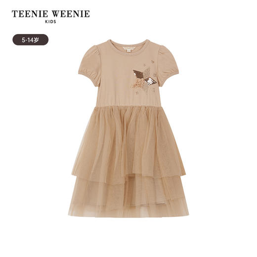 TeenieWeenie Kids小熊童装春夏女童拼接网纱公主袖连衣裙TKOM246366I 商品图4