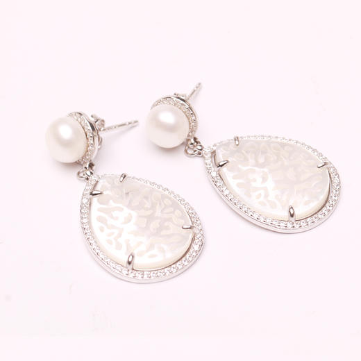 美裕 925银淡水珍珠耳钉6-7mm 107884 商品图1