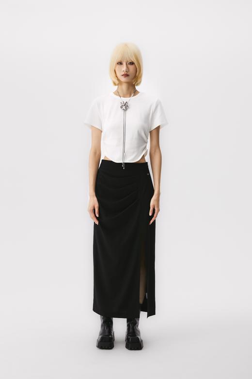 造型下摆短袖紧身T恤 商品图0