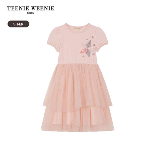 TeenieWeenie Kids小熊童装春夏女童拼接网纱公主袖连衣裙TKOM246366I 商品图6