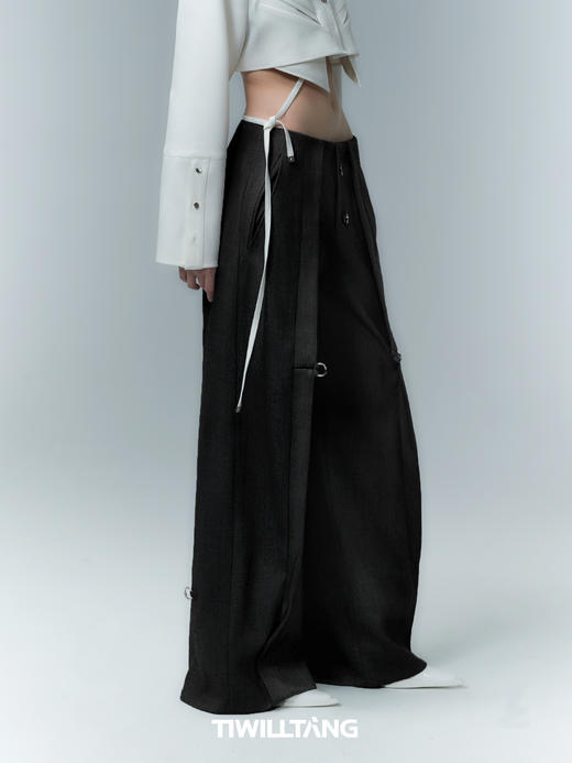 TIWILLTANG启世录“漫溯回隐”低腰呢西裤女春季宽松廓形休闲裤子 商品图1