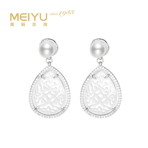 美裕 925银淡水珍珠耳钉6-7mm 107884 商品图0