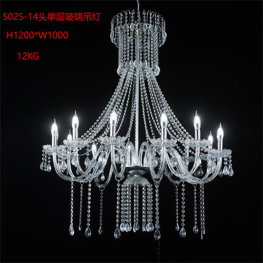 5025-14头单层玻璃吊灯（运费自理） 商品图0