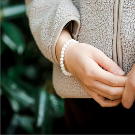 有贝手串 | 深海贝壳材质白色手串佛珠珠子文玩手链男女手链中式。
