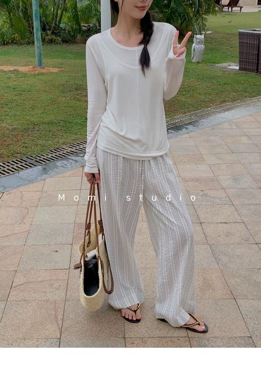 老米优品🎈自然风设计感，度假风拉满《莱赛尔天丝假两件叠搭T》轻盈，仙气，独特，显瘦！T240308A 商品图8