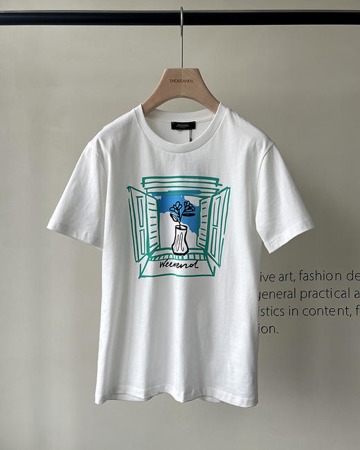 7折  限时 weekend 女士 窗边花卉印花圆领T恤 BH2471 商品图1