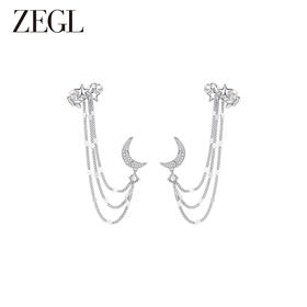 ZEGL设计师月映星河系列耳夹女无耳洞耳骨夹一体式耳环耳钉耳饰品