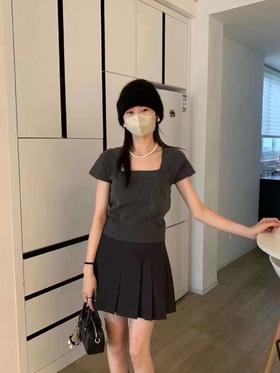 女短四方领针织衫5089