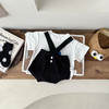 【夏季背带面包裤】INS款婴幼儿黑色背带包屁短裤男女宝宝韩国同款百搭洋气高腰裤子 商品缩略图3