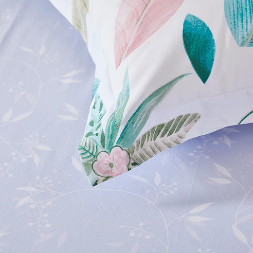 恒源祥全棉四件套床单被套枕套床上套件花卉四季款 落花潇潇200*230cm 商品图8