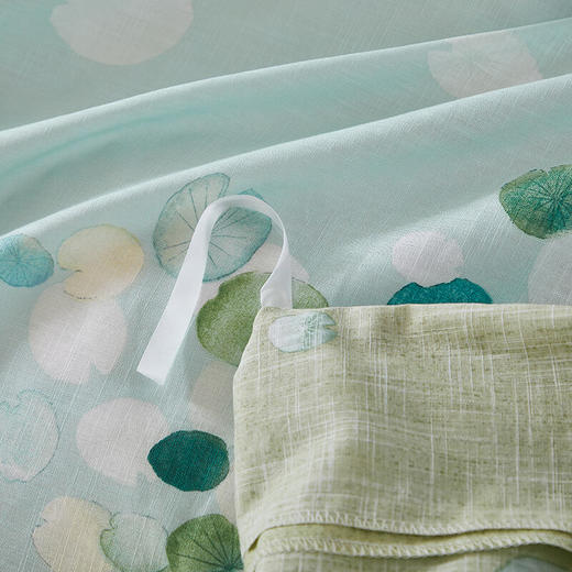 恒源祥全棉四件套床单被套枕套21支竹节棉 盛夏荷塘1.5米床200*230cm 商品图7